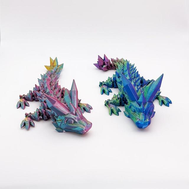 Articulated Dragon – 3D Printed Crystal Fidget Toy